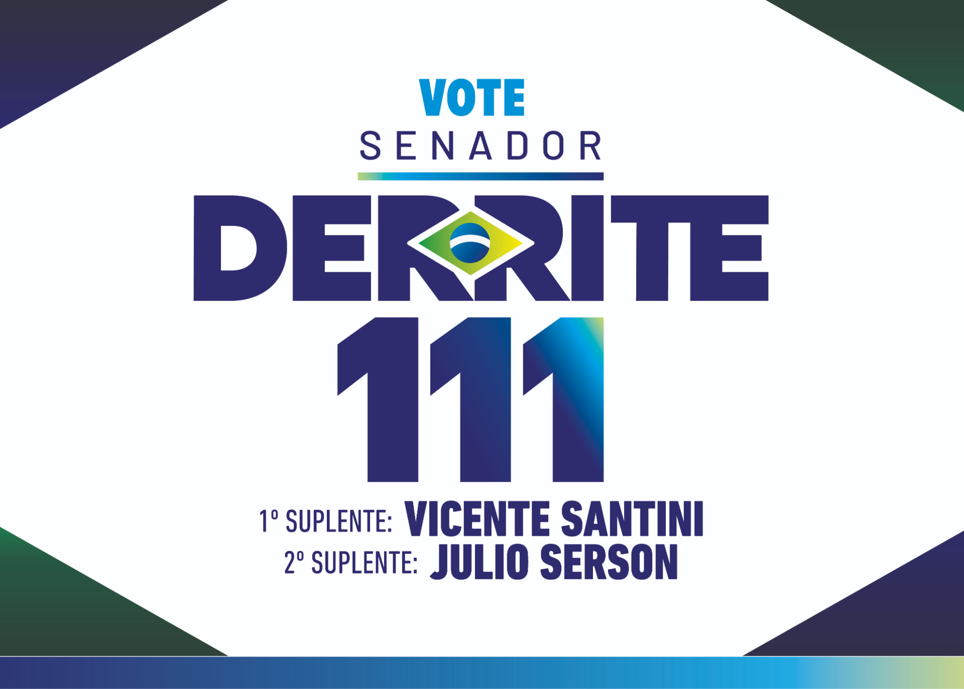 Bandeira 140x100 cm — Vote Senador Derrite 111